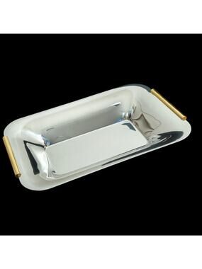 Vintage Summit 18/10 Stainless Steel Two Tone Rectangular Tray Made in Italy
